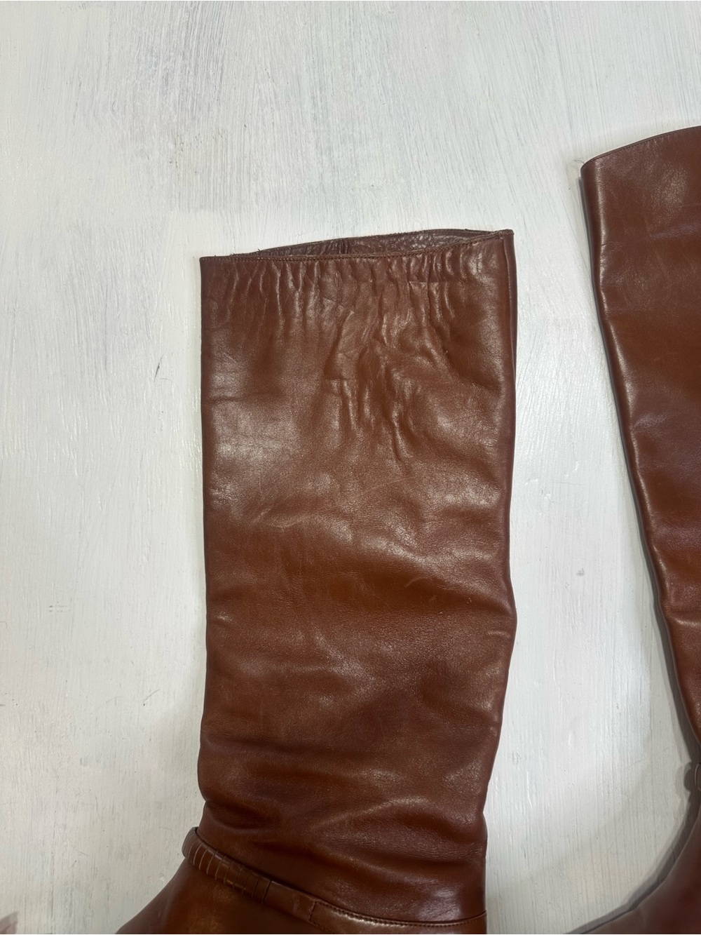Charter Club Italy Brown Leather Tall Riding Boots Women’s 6B Knee High - Picture 12 of 16